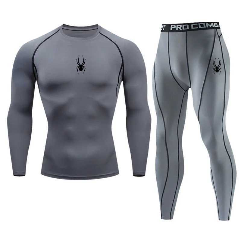 Gym Compression Tshirt Mens Long Slves Suit Sportswear Spring Autumn Outdoor Dry Fit Sports Running Tops 2piece Set X250924