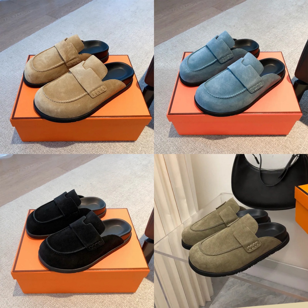 Designer Shoes Go Mule slippers Men Women Classic Groupie Baotou slippers Plush Half Slippers outdoors Fashion Flat Sandals Shoes Scuffs Slippers 35-42