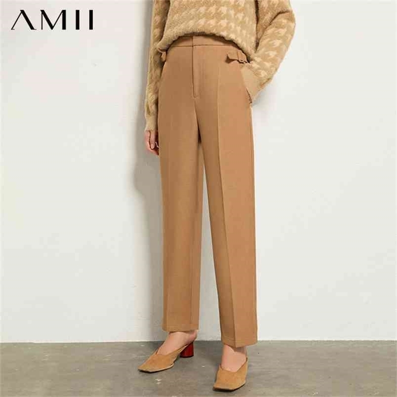 Minimalism Autumn Women's Pants Causal Olstyle High Waist Solid Straight Women Ankel-length Female 12070292 210527
