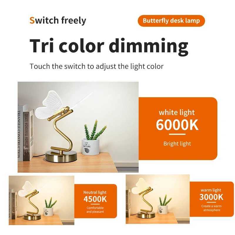 Modern LED Butterfly Table Lamp Bedroom Bedside Atmosphere Lamp Living Room Dining Room Home Decoration Lighting Table Lamp C251115