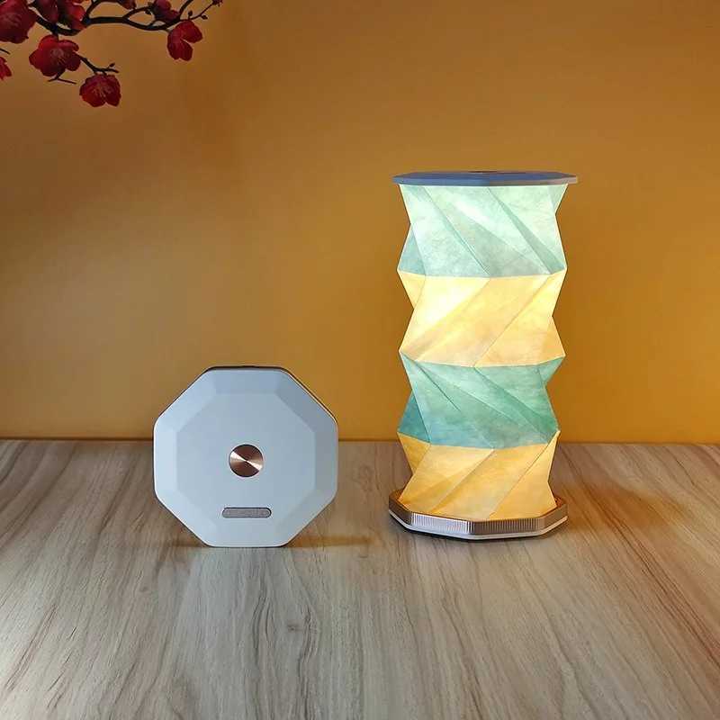 Creative 3D Foldable Origami LED Night Light 360 Rotating Mood Lamp for Bedroom USB Powered Touch Sensor Desk Lamp Gift C251115