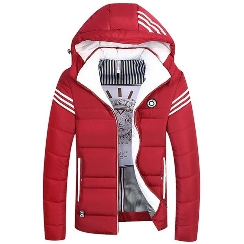 Winter Men's Thick Short Jacket Youth Warm Cotton Jacket Singlebreasted Casual Thick Warm Hooded Coat Plus Size 4xl T200117