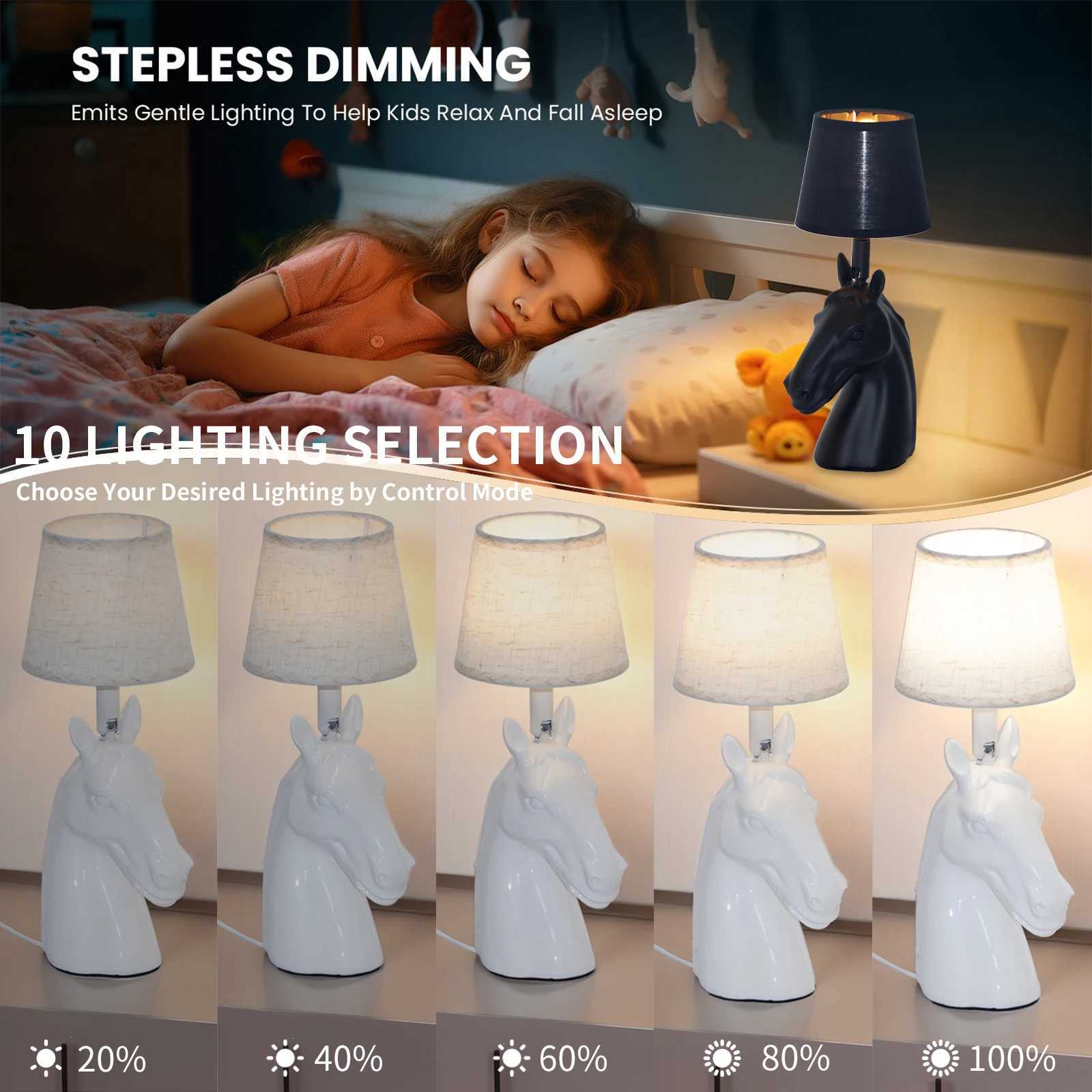 A desktop desk lamp with a horse head statue a bedside night light an adjustable brightness and a 3W power LED lamp C251115