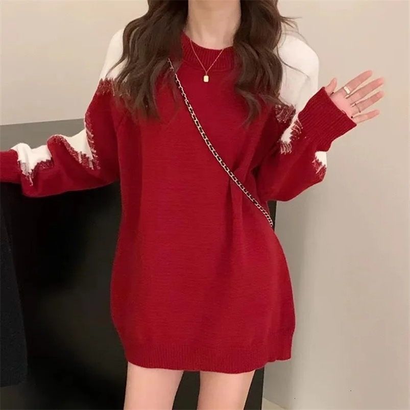 Fashionable Christmas sweaters gentle spoiled warm cozy womens autumn winter loose lazy warm and comfortable inner knitted sweaters 241025