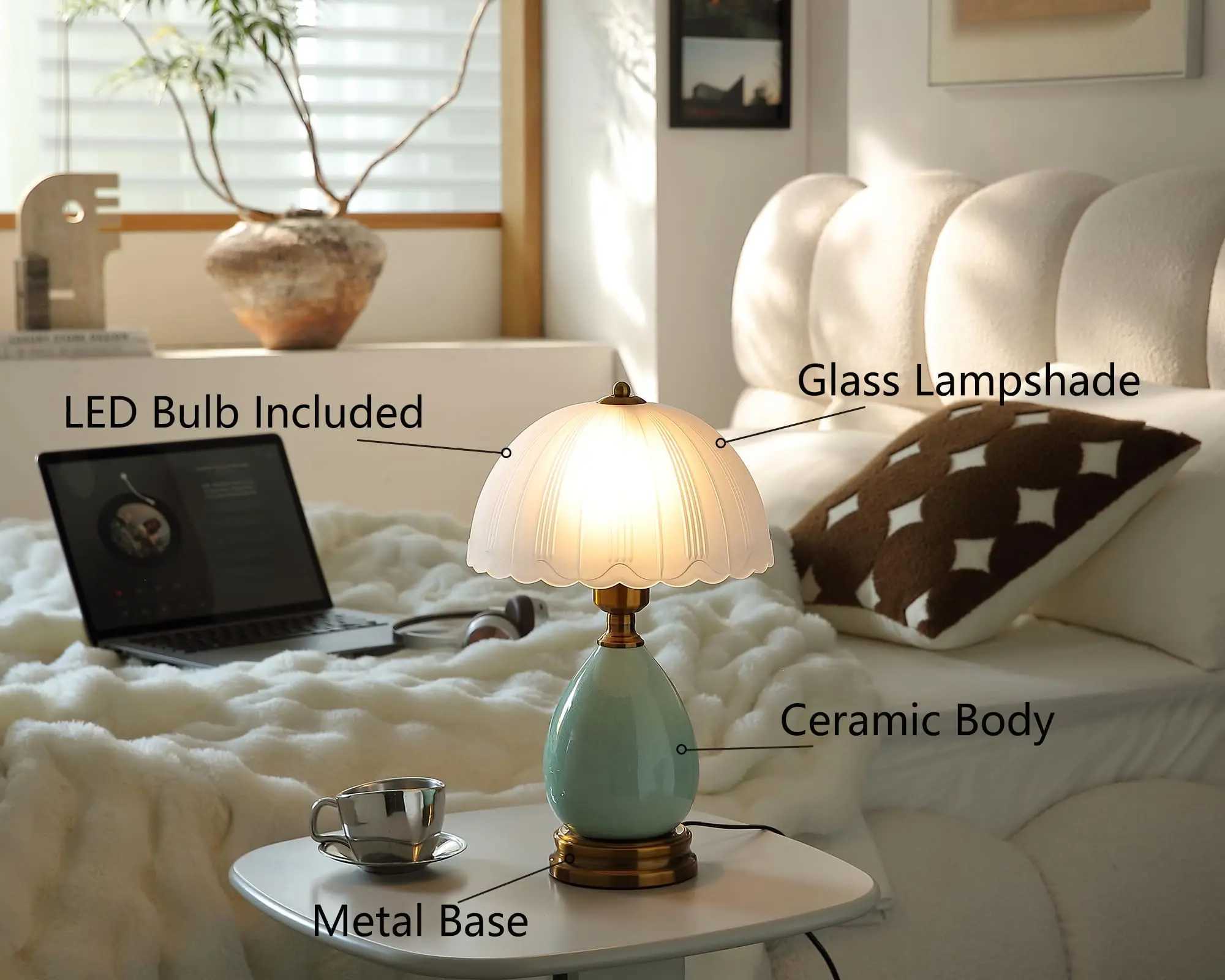 Vintage Lamp for Living RoomModern Ceramic Table Lamps for BedroomRetro Bedside Nightstand Traditional Lamps C251115