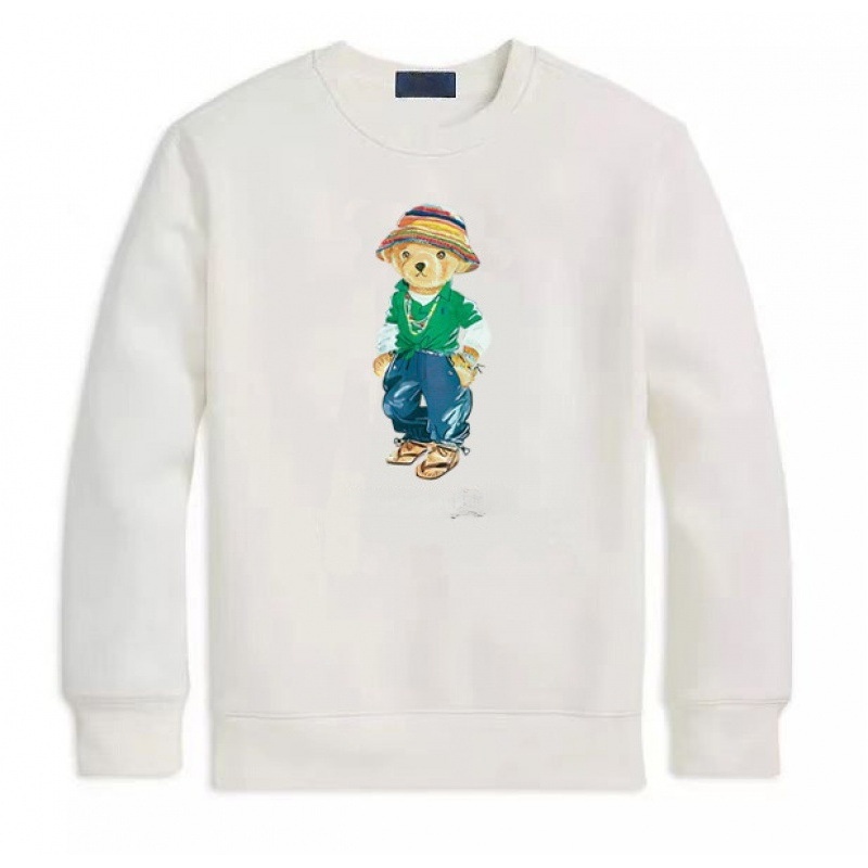 Designer Y2K Bear Printed Couple Hoodie Casual Long Slve Round Neck Trend Pullover Pure Cotton Hip Hop Embroidery Cartoon Knitted Tops Autumn Winter L