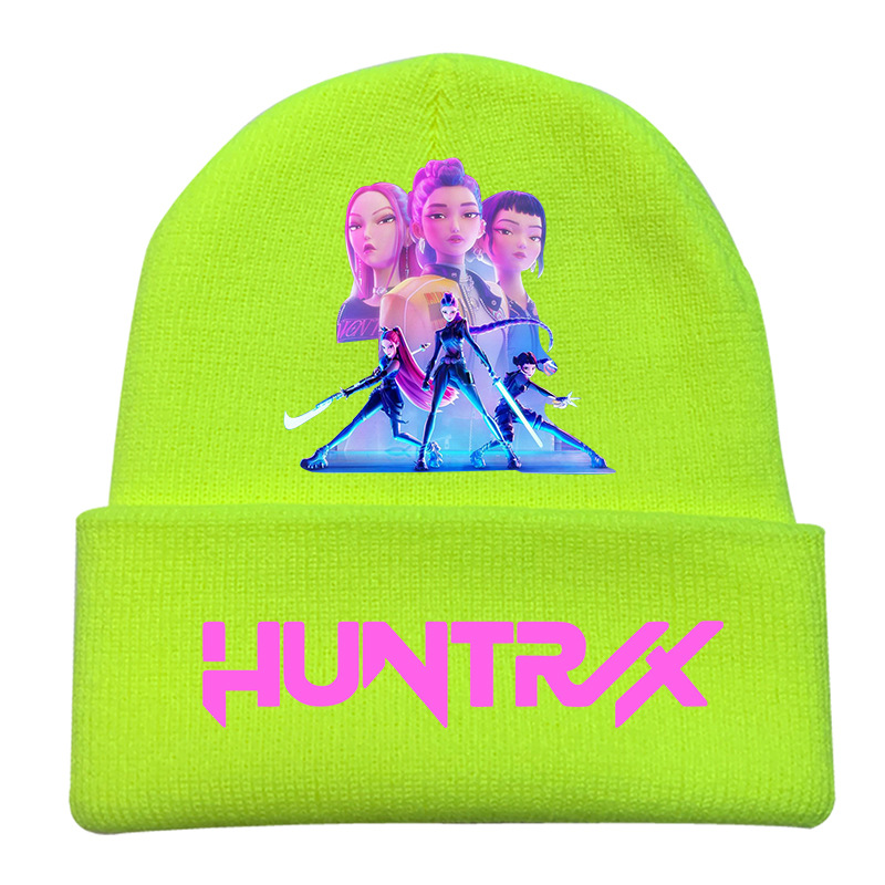 Custom Kpop Demon Hunters Beanie Fashion Curling Knit Hat Printed Bean Cap Outdoor Cold Hat