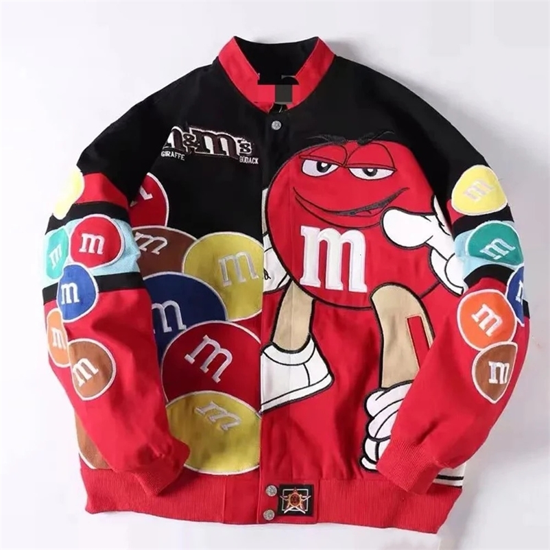 Autumn And Winter American Trendy Couple Wear Hip-Hop Embroidered Jacket Loose Stand-Up Collar Baseball Uniform Casual Jacket 240429