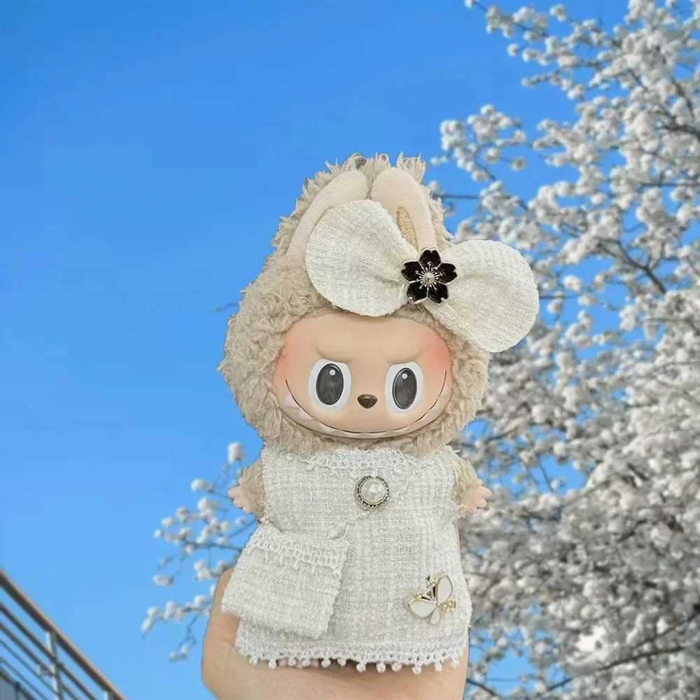 Labubu Doll Cute and Beautiful Clothing Accessories Design Checkered Dress Set Mini Doll Versatile Clothing Gift for Girls C250924