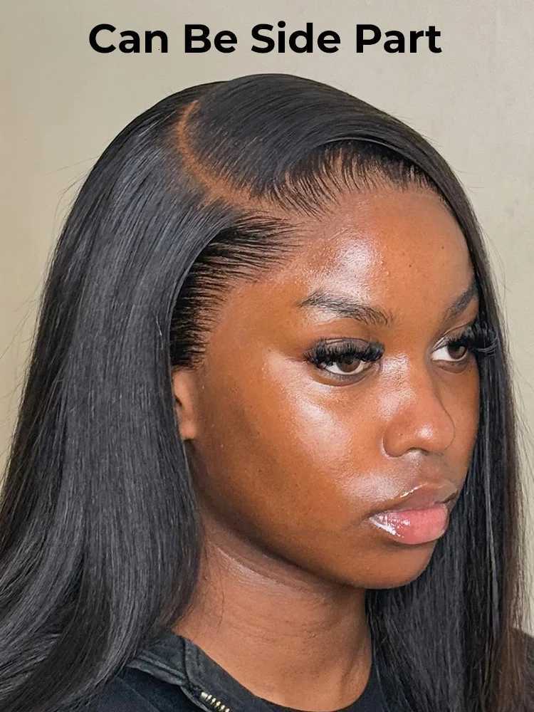 MShaped Lagos Hairline Silky Straight Human Hair Wig 13x6 HD Pre Styled Lace Frontal Wig 250 Melt Skin Swiss Glueless Lace Wig F250923