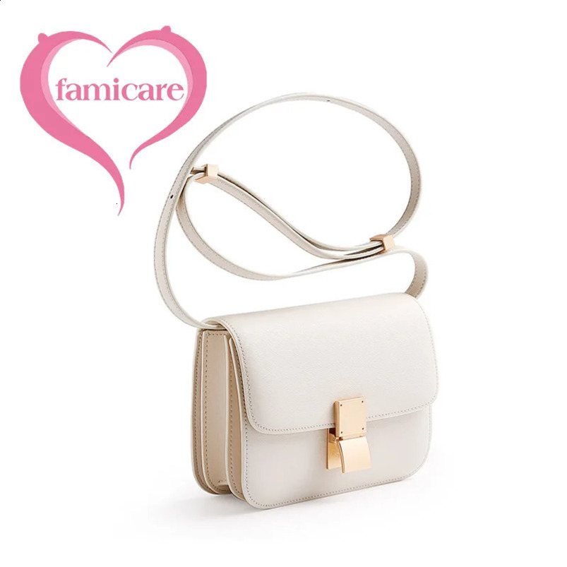 Womens shoulder bag womens split leather Ins retro messenger small square palm texture printing box flip bottom 240913