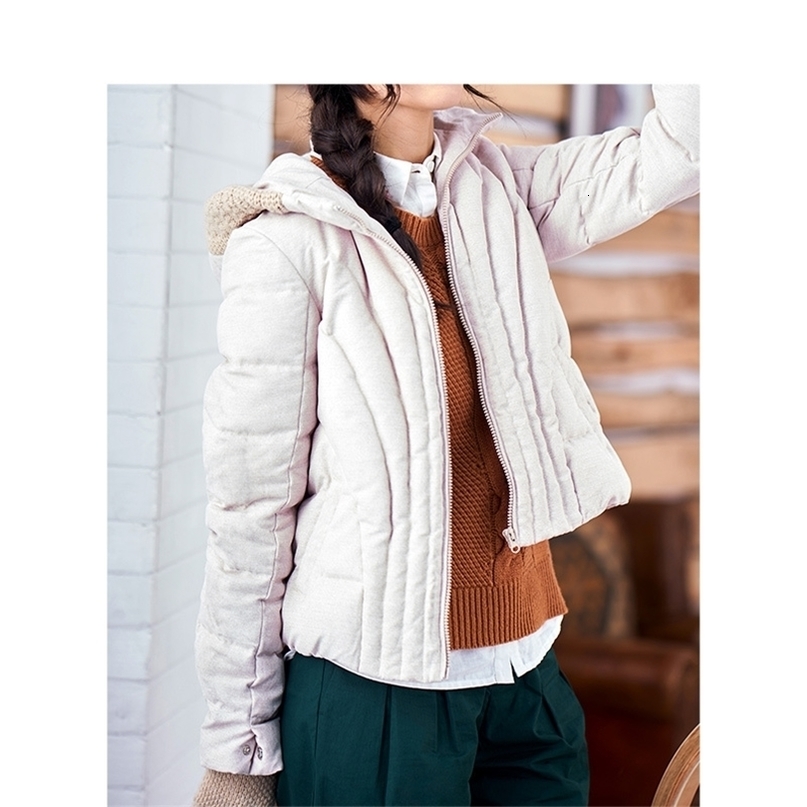 INMAN Winter New Arrival Hooded Warm Windproof Casual Slim Short Down Jacket Women Down Coat 201019