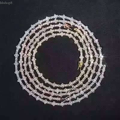 2025 designer new Moissanite bracelet necklace3mm S Silicon Stone Honeycomb Chain Necklace