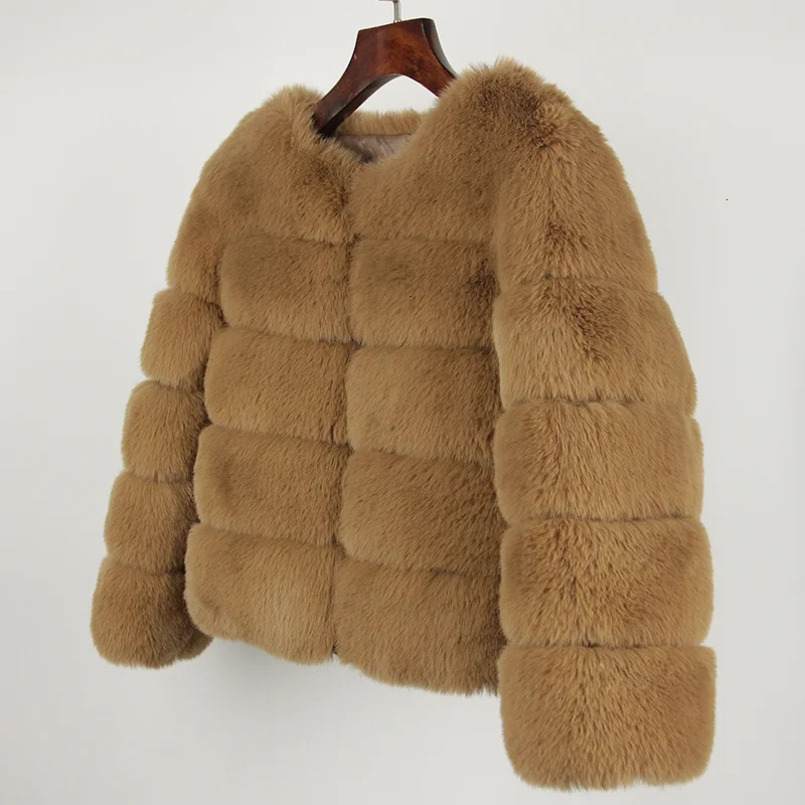 Artificial Fur Coat Winter Jacket Womens Elegant Thick Warm Jacket Street Clothing Fox Rabbit Fur Fashion 241029