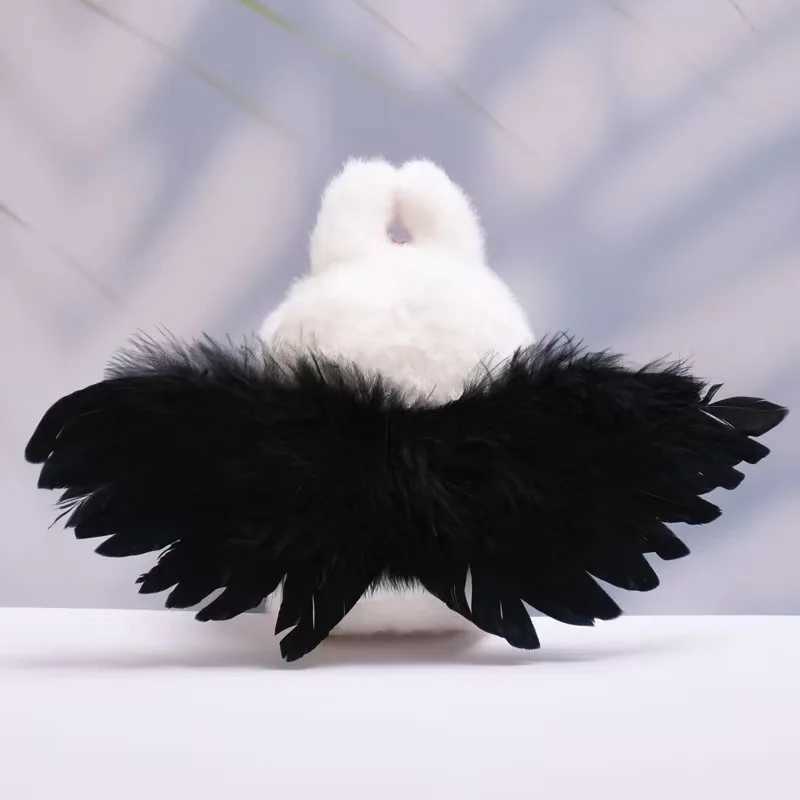 17cm Labubu Angel Devil Feather Wings Clothing Pendant Mini Plush Clothing Fashion Cute Animal Clothing Accessories Gift C250924
