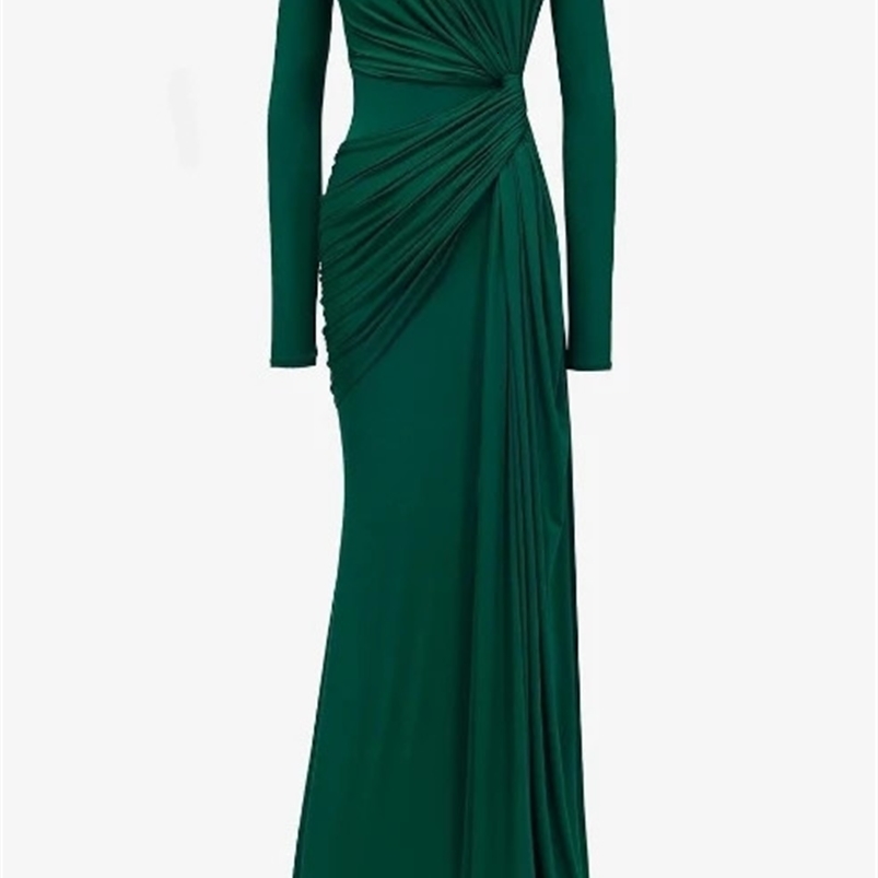 2025 autumn and winter sexy and elegant evening dress with round neck slim fit high waist and hip embrace long sleeved dress 250103