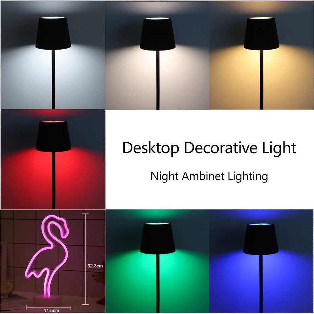 USB Flamingo Neon Sign Light Desk Lamp Dimmable Wine Bottle Light 3ColorsRGB Home Bedroom Closet Study Bedside Table Night Lamp C251115