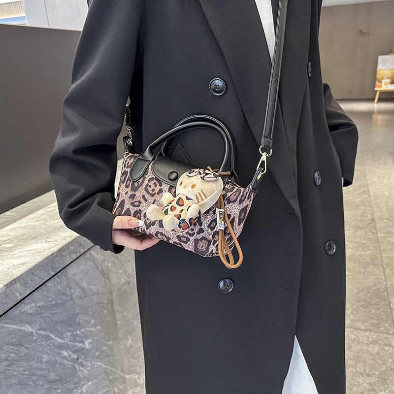 Designer Bag Luxury Bag Shoulder Handbag Wallet With High Shoulder Bag Aesthetic Value, Popular Item, Light Suede Leopard Print Handbag, Crossbody Bag