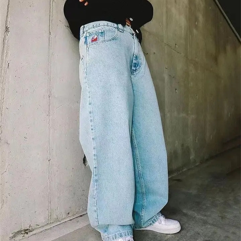 Streetwear Big Boy Jeans Y2K Pants Hip Hop Cartoon Graphic Embroidery Baggy Jeans Mens Womens Harajuku High Waisted Wide Trouser 240717