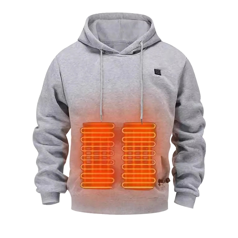 Outdoor Electric Usb Heating Sweaters Hoodies Men Winter Warm Heated Clothes Charging Heat Jacket Sportswear Sweatshirt 241214