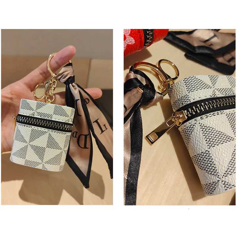 luxurious Mini Striped Textured Bucket Bag For Airpods 4 Pro 2 3 2and1 phone Case Can hold other small items Coin purse with hook S250924