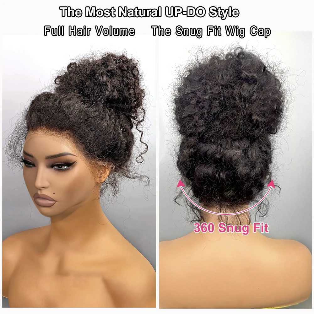 250 Density Invisible Strap 360 HD Full Lace Glueless Wig Deep Wave Frontal Wig Human Hair 30 Inch Water Wave Lace Front Wig F250923