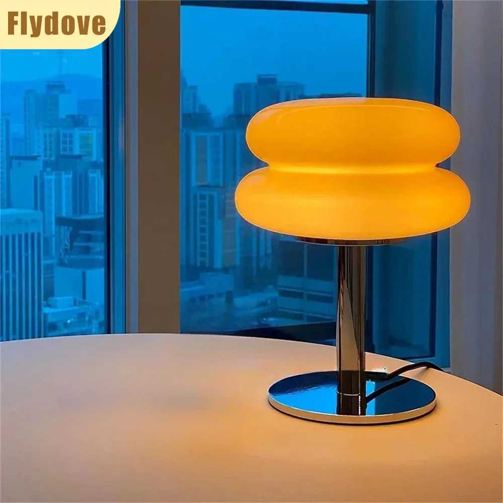 Double Layered Egg Tart Girl Ins Desk Lamp American Retro Bauhaus Highend Living Room Bedside Atmosphere LED Vintage Lamp C251115