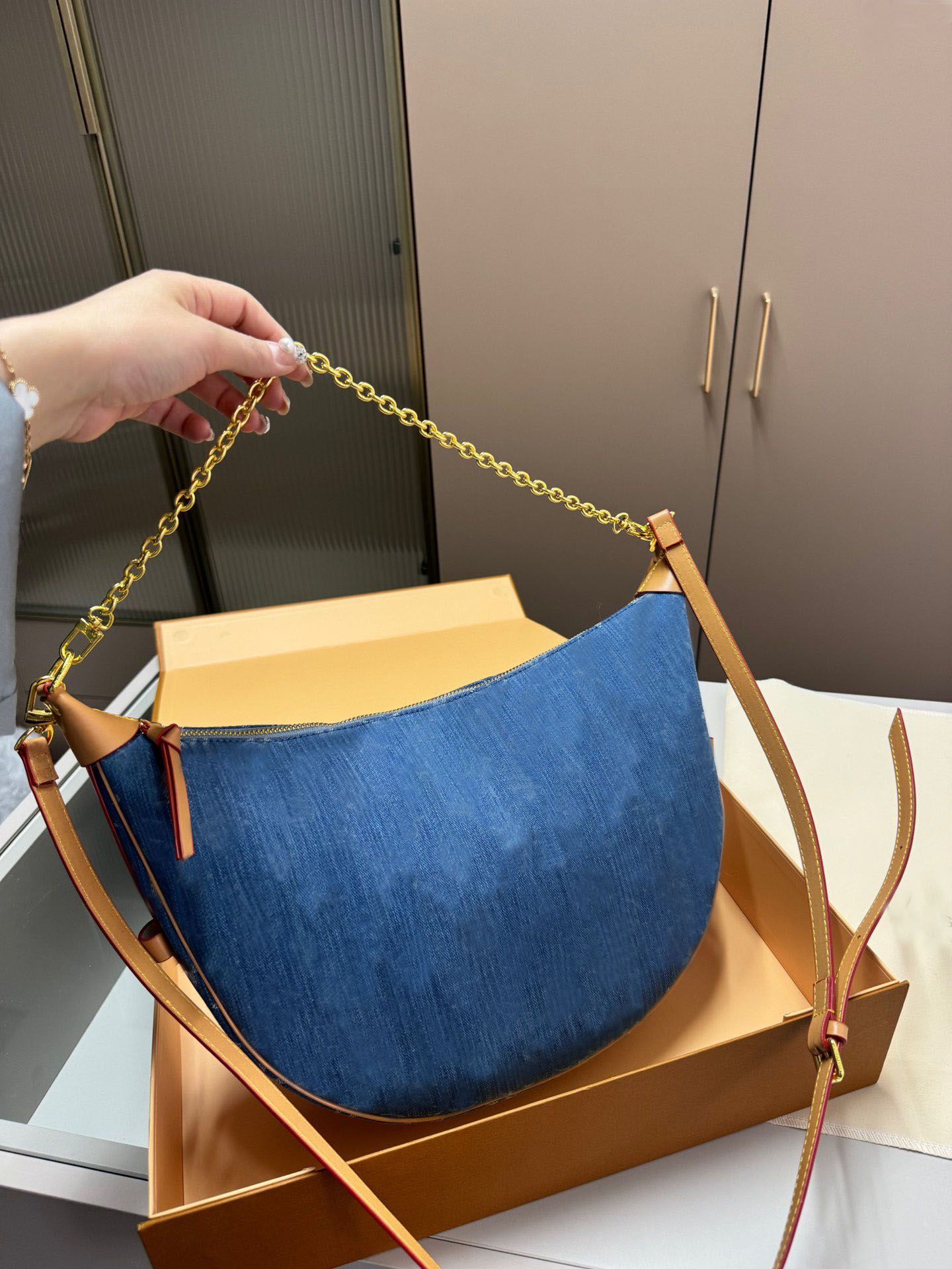 Top sale bags 2025 New halloween loop hobo Moon bag Pea bun fashion denim shoulder bag clutch handbag luxury designer bag tote bag crossbody packages
