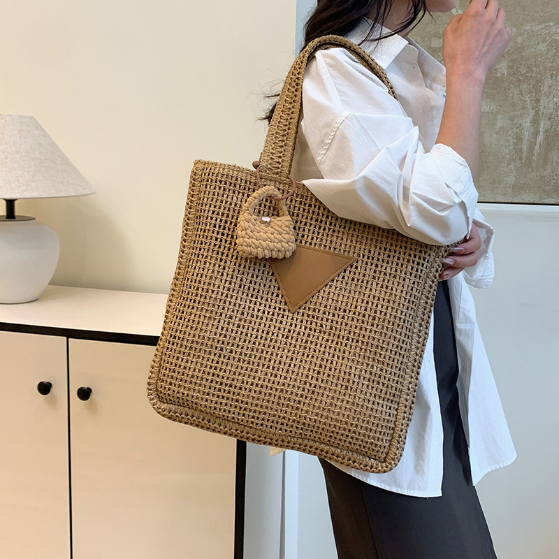 Ins Trend Casual Luxury Bag Designer Bag Woven Bag 2025 New Model Beach Vacation Large Capacity Straw Bag Fashion Shoulder Bag