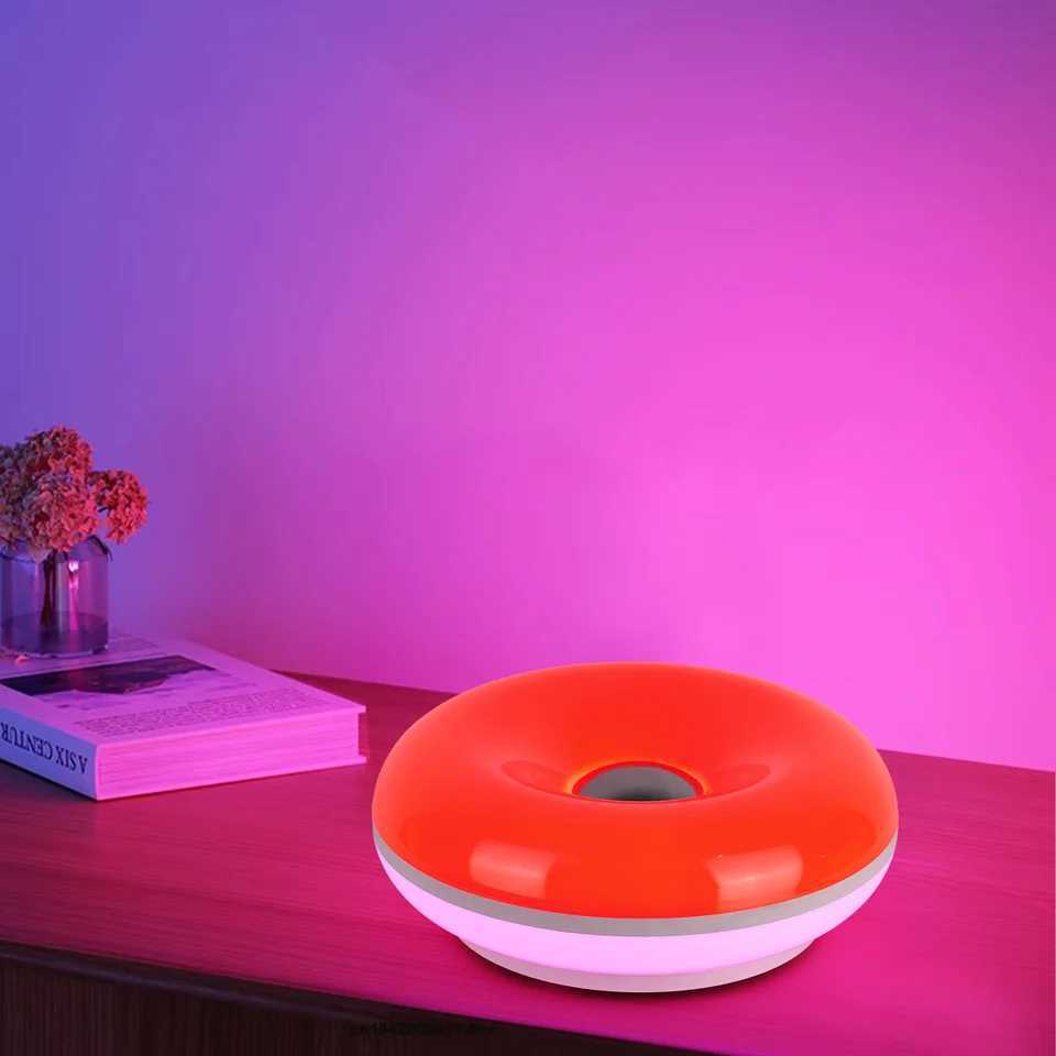 Touch Control RGB Donut Desk Lamp with Multifunctional Remote USB Powered for Bedroom Restaurant Use C251115