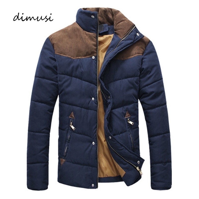 Men's Down Parkas DIMUSI Winter Jacket Men Warm Casual Parkas Cotton Stand Collar Winter Coats Male Padded Overcoat Outerwear Clothing4XL YA332 2