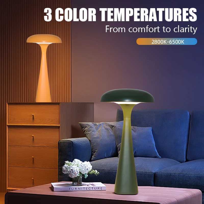 Mushroom Jellyfish Lamp Modern Decoration LED Touch Night Light Wireless Rechargeable For Bedroom Study Living Room Gift C251115