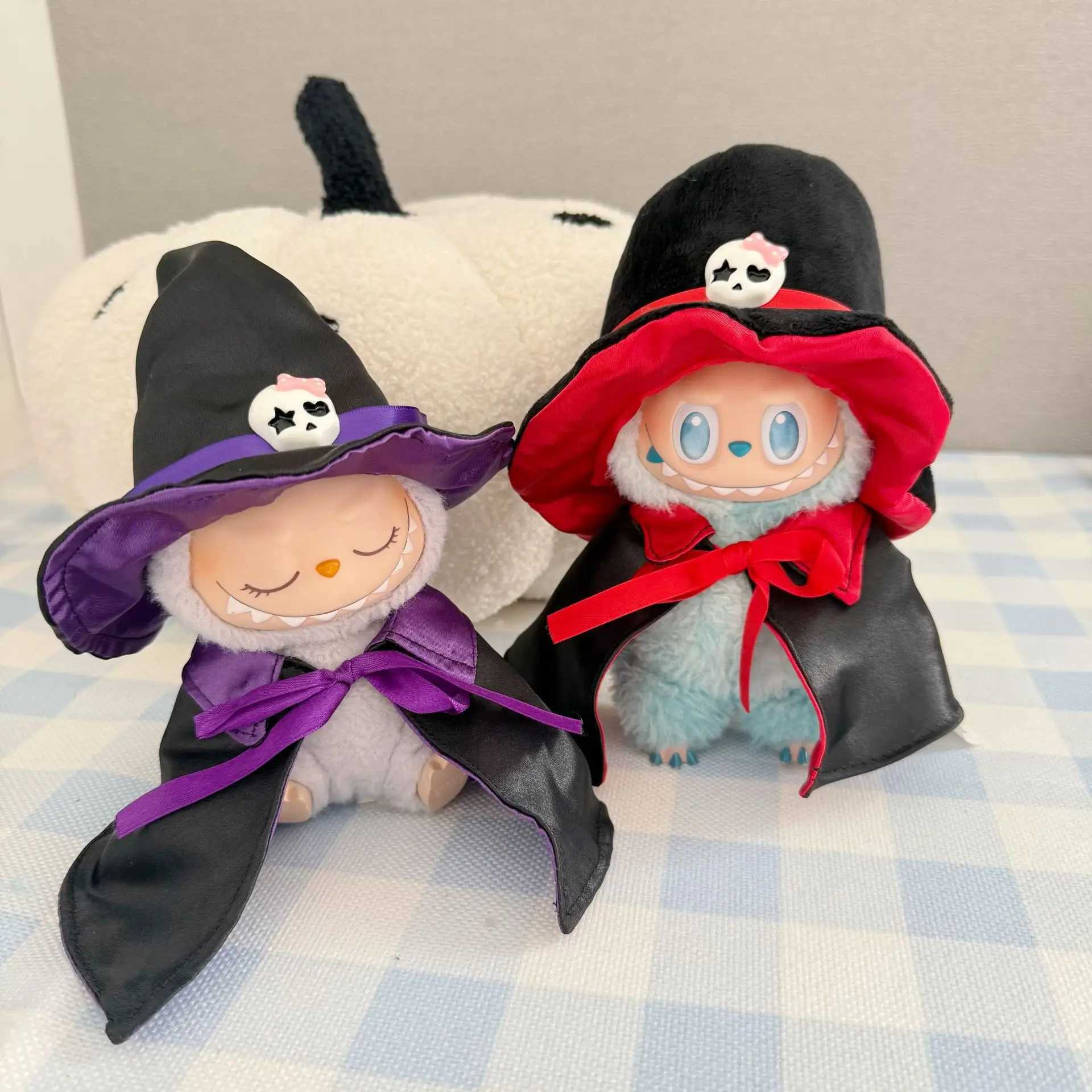 For 17cm Labubu Clothing quirky Pumpkin Magic Hat Skull Cloak Set 30 Labubu Clothes Doll Accessories Cosplay Halloween Gifts C250924