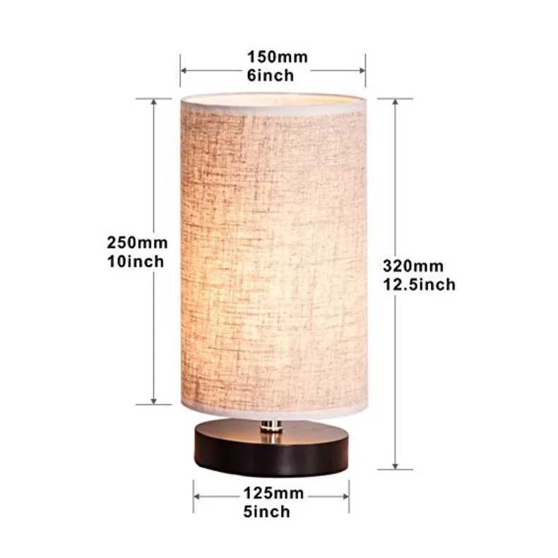 Modern Simple Design LED Desk Lamp with Iron Base Cylinder Fabric Shade for Home Bedroom Living Room Office C251115