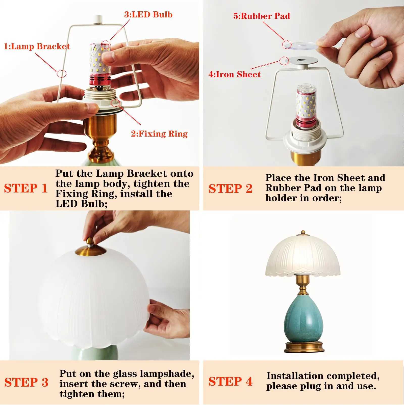 Vintage Lamp for Living RoomModern Ceramic Table Lamps for BedroomRetro Bedside Nightstand Traditional Lamps C251115