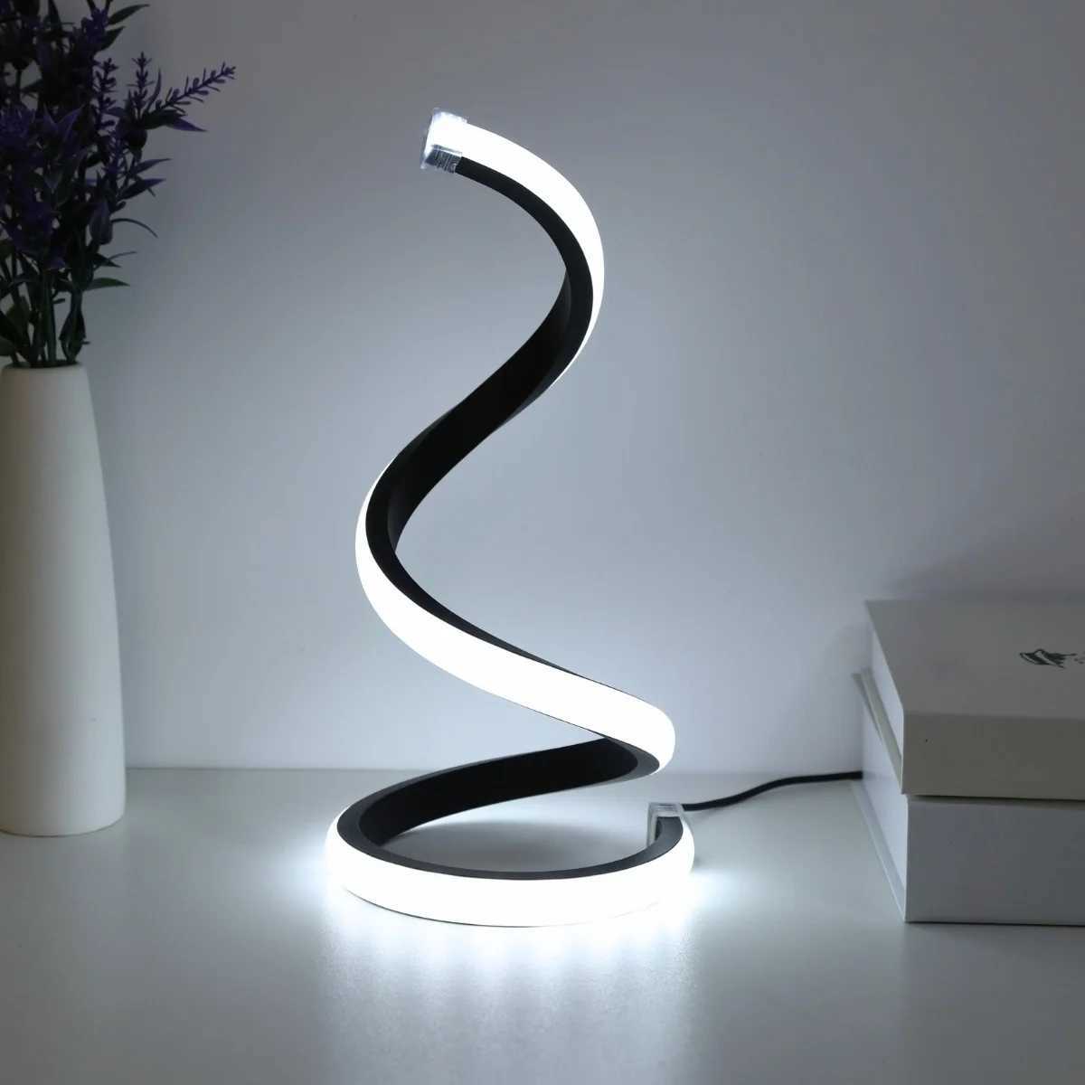 1Pc LED Spiral Table Lamp Modern Three Speed Dimming USB Power Button Switch Bedroom Decorative Table Lamp C251115