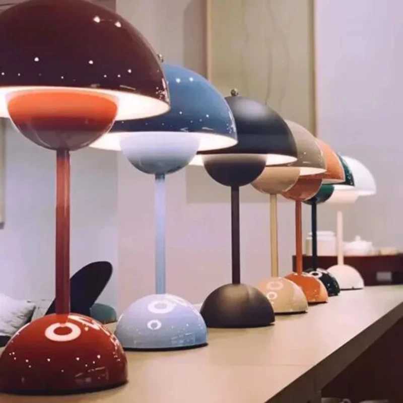 Mushroom Flower Bud LED Rechargeable Table Lamps Modern Desk Lamp Touch Night Light For Restaurant Cafe Bedroom Decoration Gifts C251115