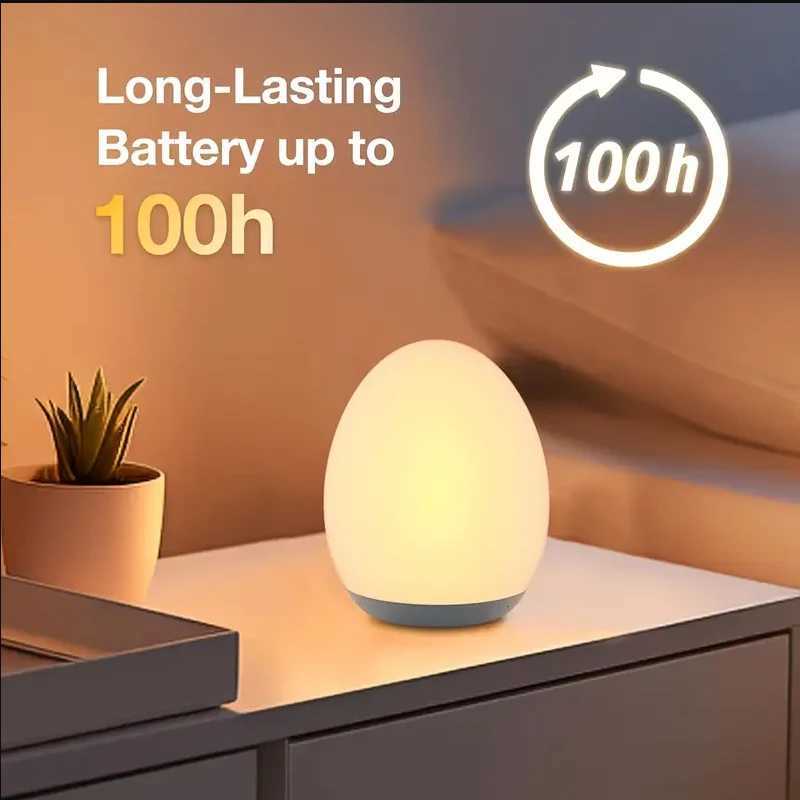 1PC Portable Egg Shape Night Light Ambient Lamp 7 Color Changing RGB Remote Control Touch Dimmable Lamp USB Rechargeable C251115