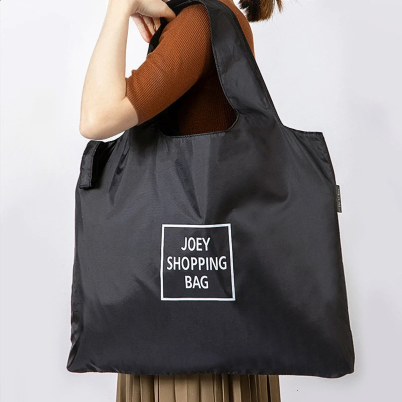 Large environmentally friendly folding shopping bag reusable portable shoulder suitable for travel grocery store fashionable handbag 240820