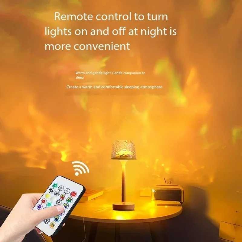 LED High Footed Water Ripple Atmosphere Desk Lamp Romantic Couple Gift Indoor Bedroom Projection Night Light C251115