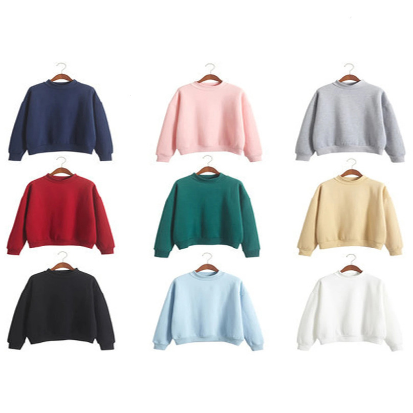 Women Kintted Autumn Simple Casual Sweatshirt Round Ncek Pullover Female Hoodies Long Sleeve Loose Solid Colour Outwear Tops 240318