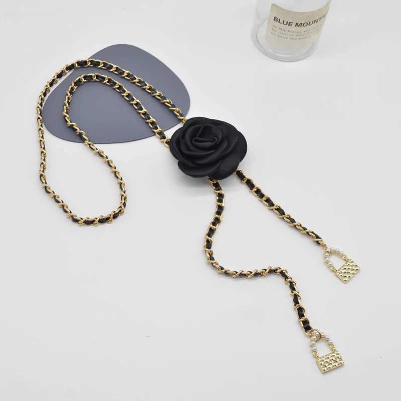 Fashion Gold Tea Flower Waist Chain Accory Womens Metal Belt Creative Denim Chain Trendy Alloy Bule Casual Sle Youth Belt D250924