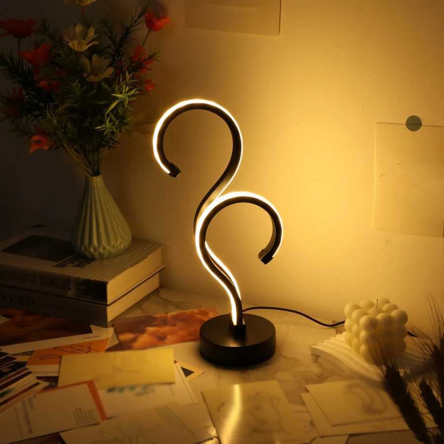 1PC Creative Double Question Mark Desk Lamp USB Three Color Dimming Bedroom Eye Protection Nightlight C251115