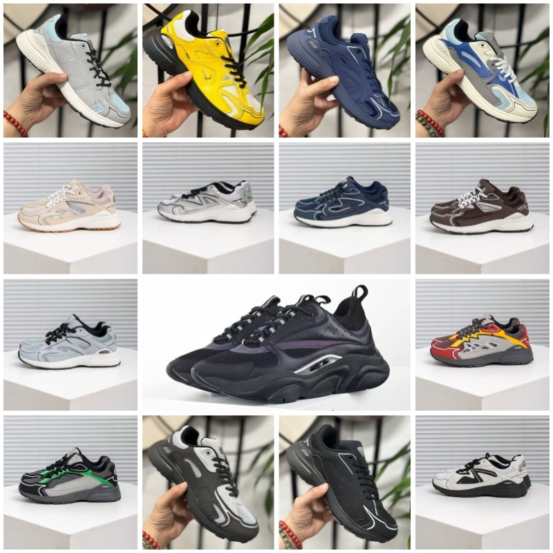 designer shoe diorb30b33 Lightweight Thick-Soled Height-Increasing Dad Shoes Color-Block Sneakers Casual Men's Shoes Women's Shoes Breathable Lace-Up Flats 4g