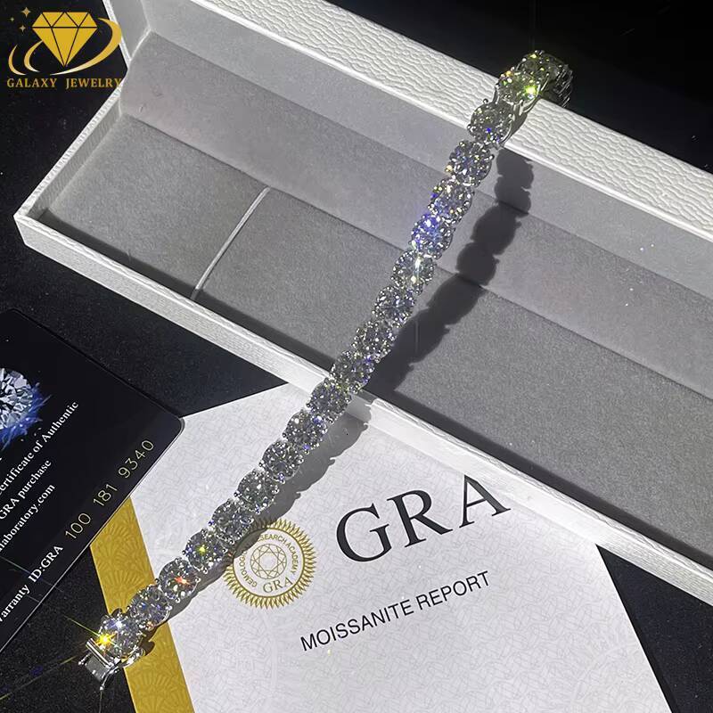 8MM Fashion Jewelry GRA Certified Lab Grown Diamond Tennis Bracelet 925 Sliver D VVS Moissanite Diamond Tennis Chain