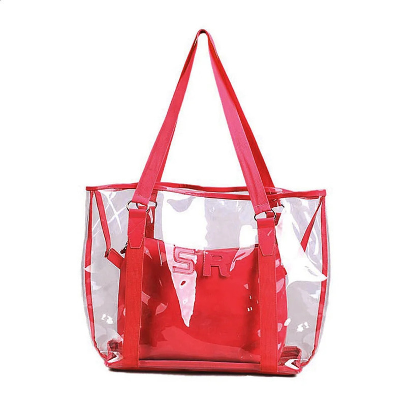 Bolsos Carteras Mujer Fashion Women Jelly Candy Clear Transparent Handbag Tote Shoulder Bags Beach Bag 240809