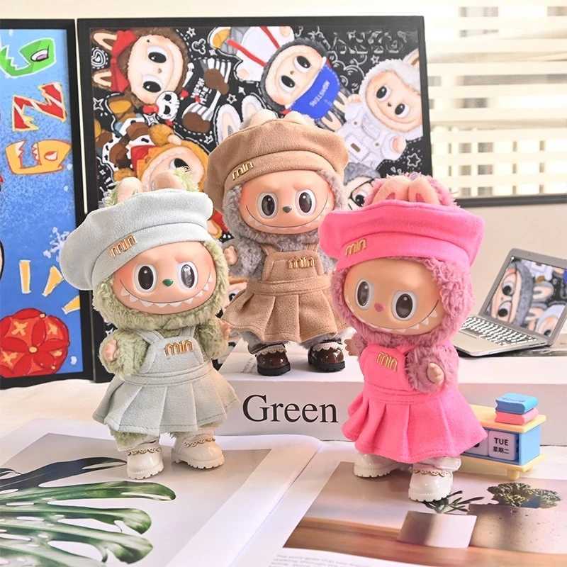 Labubu Doll Clothes Set Korean Style Cute Macaron Dress Outfit for 17cm Labubu Figure Fashion Hoodie Skirt Perfect Gift C250924
