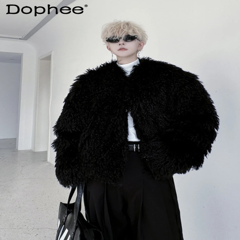 Mens Winter Clothing Mink Jacket Mens Fashion Handsome Thick Fur Short Cotton Pad Coat 241122