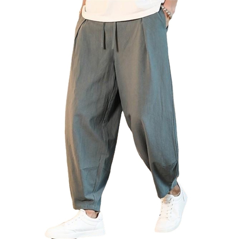 Men's Pants Cotton and Linen Loose Men's Pants Male Summer Breathable Solid Color Linen Trousers Fitness Streetwear 230504