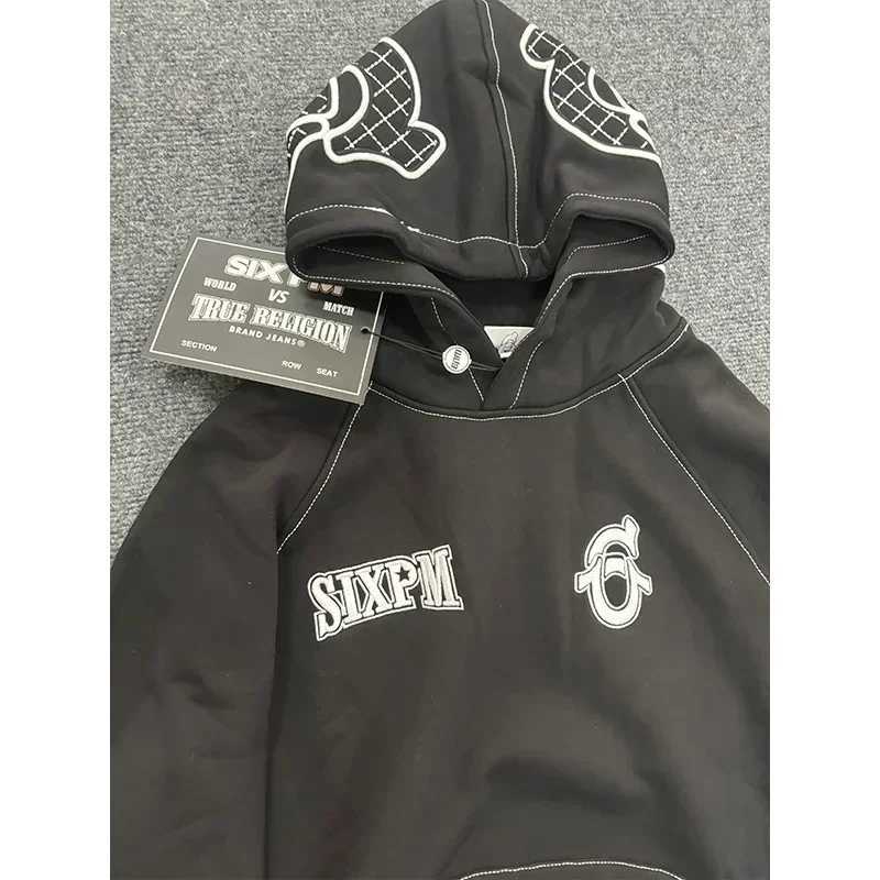 Letters Hiphop Plus Mens Hooded Velvet Pullover Sweatshirt Long Embroidered Trendy Sports Suit Jacket Sweatpants X250924